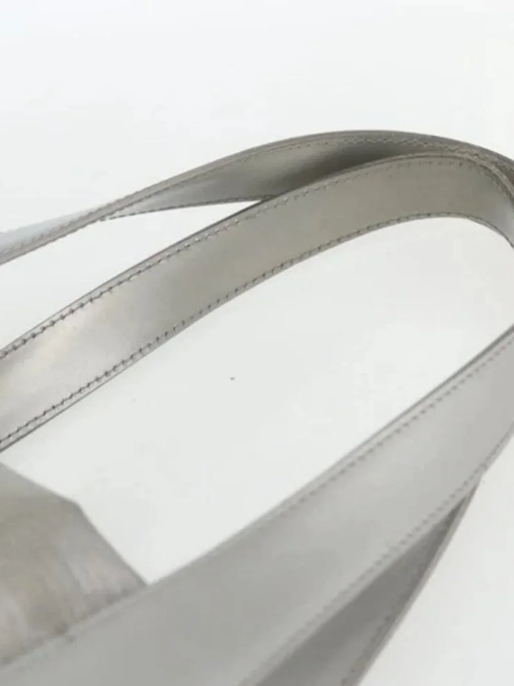 CHANEL New Travel line Tote Bag Silver CC Auth 164236